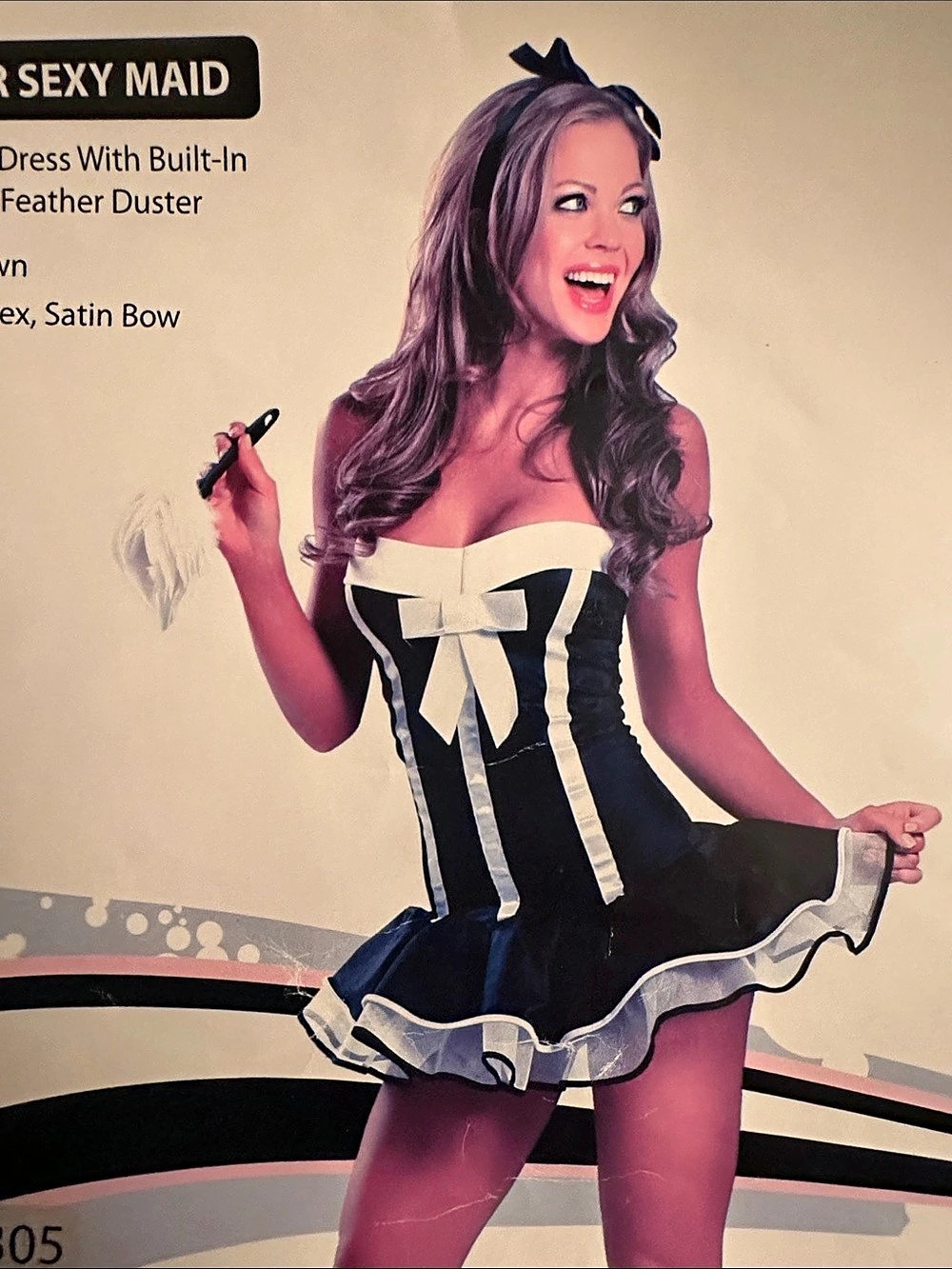 Roma Costume 2PC Super Sexy Maid Mini Strapless Costume Dress Size S/M